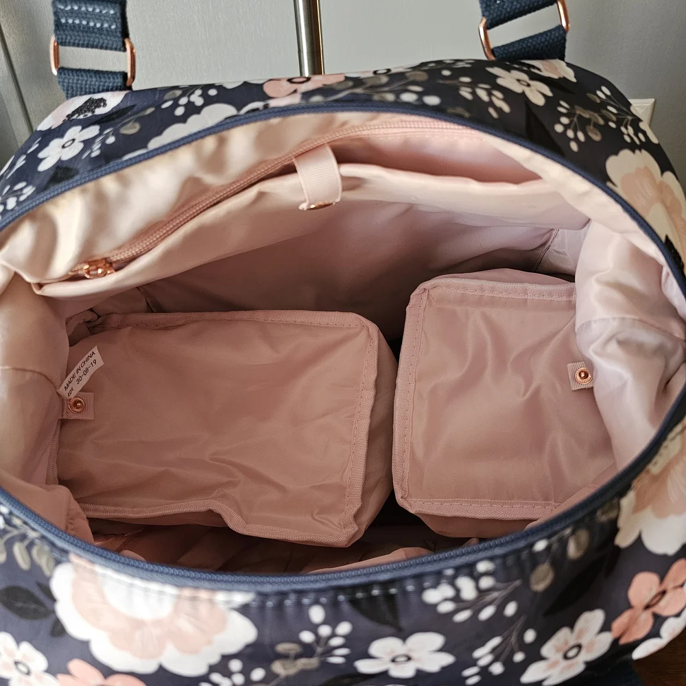 Sarah Wells Floral Breast Pump,Bag For Mothers Who Are Breast Feed Navy and Pink